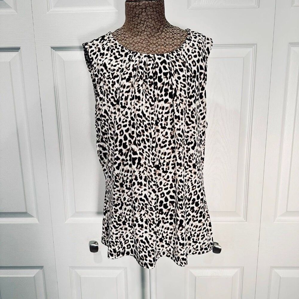 Calvin Klein Animal Print Blouse Size Large